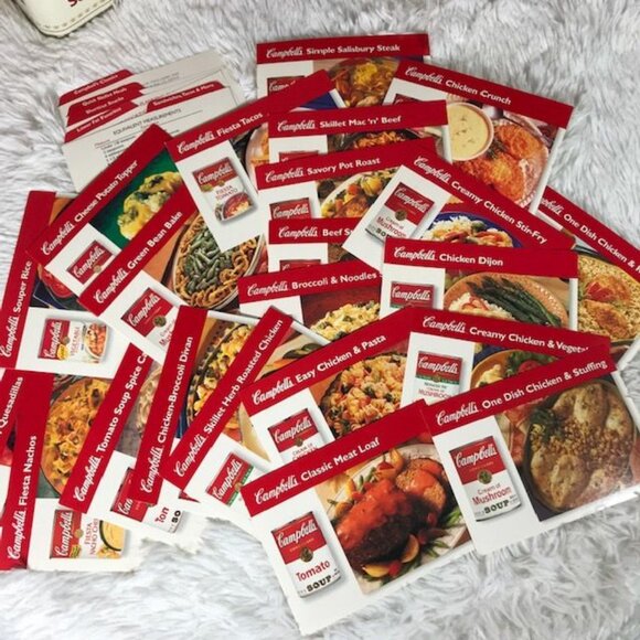 NWOT Vintage Campbell's Condensed Souper Recipe Tin + 24 Recipes + Divider Cards - Picture 10 of 14